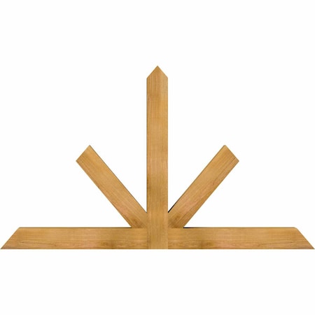 Ekena Millwork Saratoga Rough Sawn Timber Gable Bracket, Western Red Cedar, 60"W x 35"H x 4"D x 4"F, 14/12 Pitch GBW060X35X0404SAR00RWR
